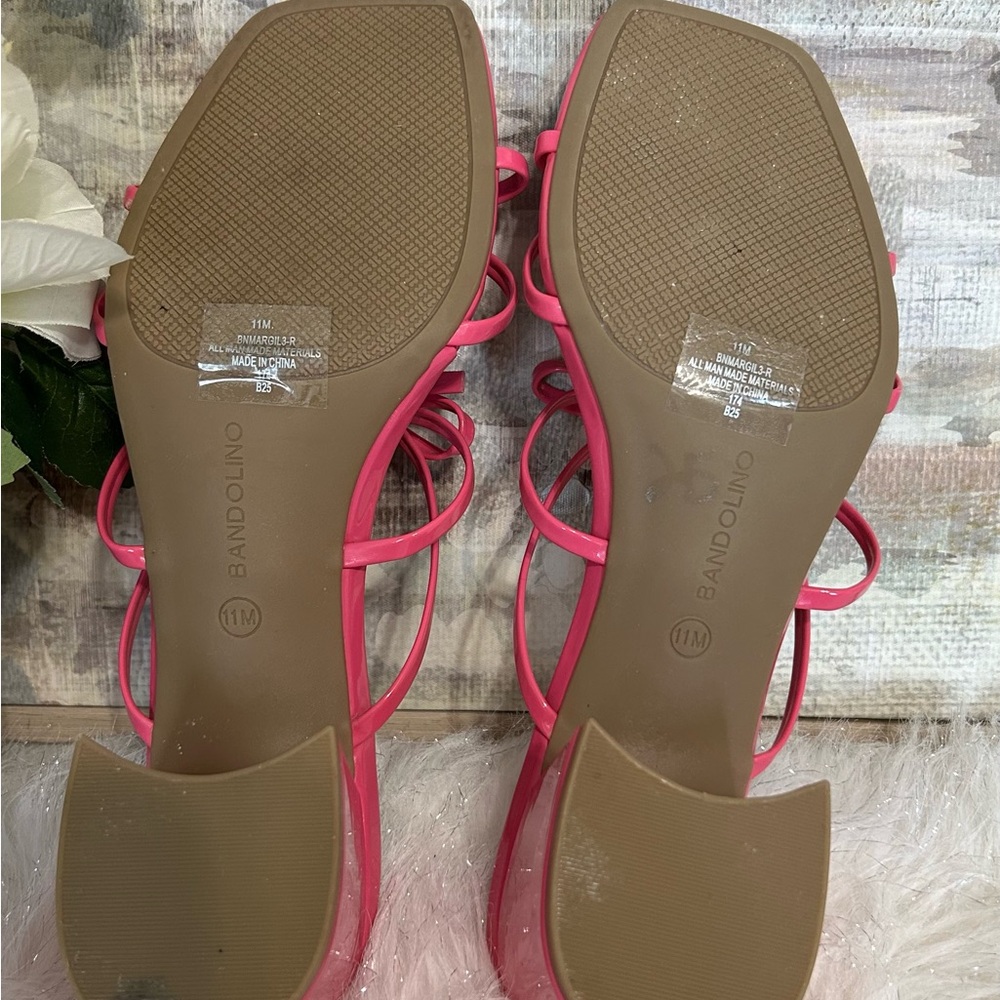 Bandolino Hot Pink Patent Bow Mule Sandals - Picture 6 of 6